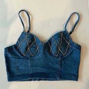 Haute Monde denim crop top